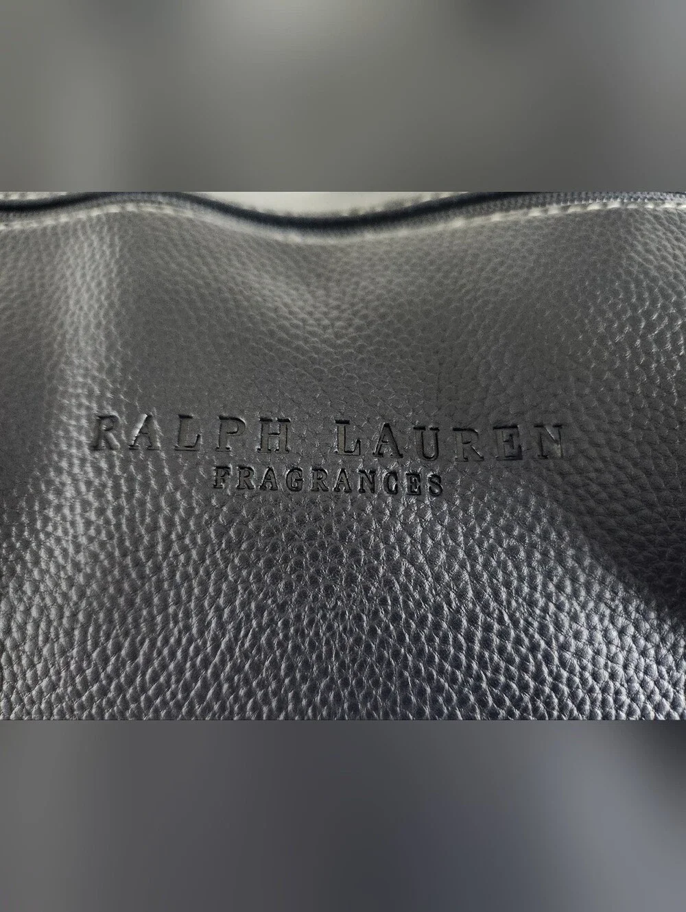 Ralph Lauren Fragrances POLO Duffle Bag Navy Blue White Faux Leather Travel NWT